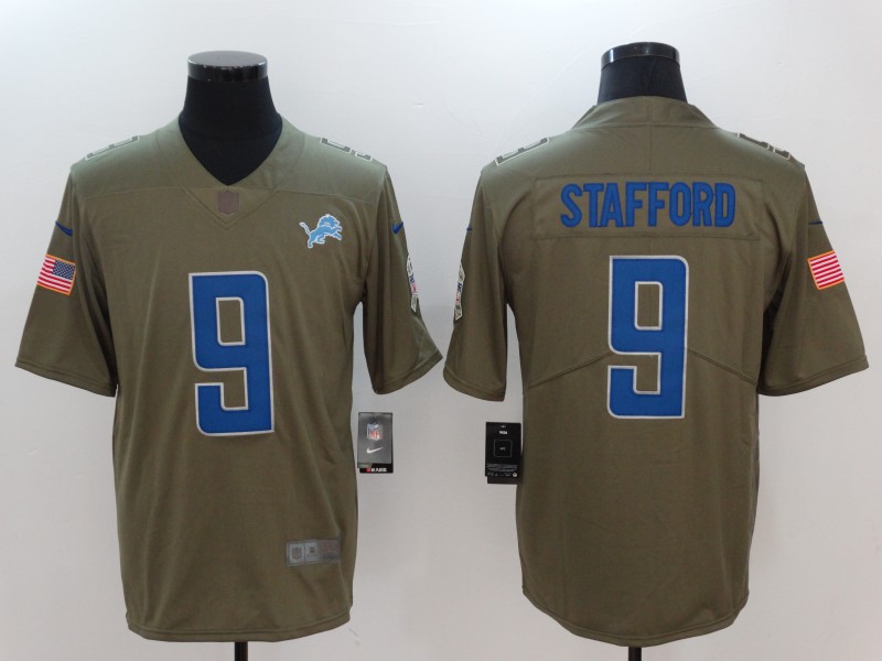 Men's Detroit Lions Matthew Stafford #9 Brown Alternate Jersey